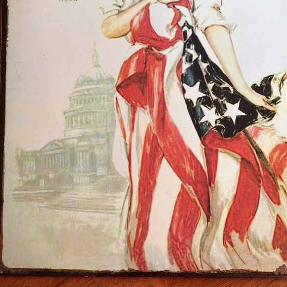 Vintage-look metal wall hanging from Hobby Lobby of WW1 Red Cross poster - Picture 7 of 16